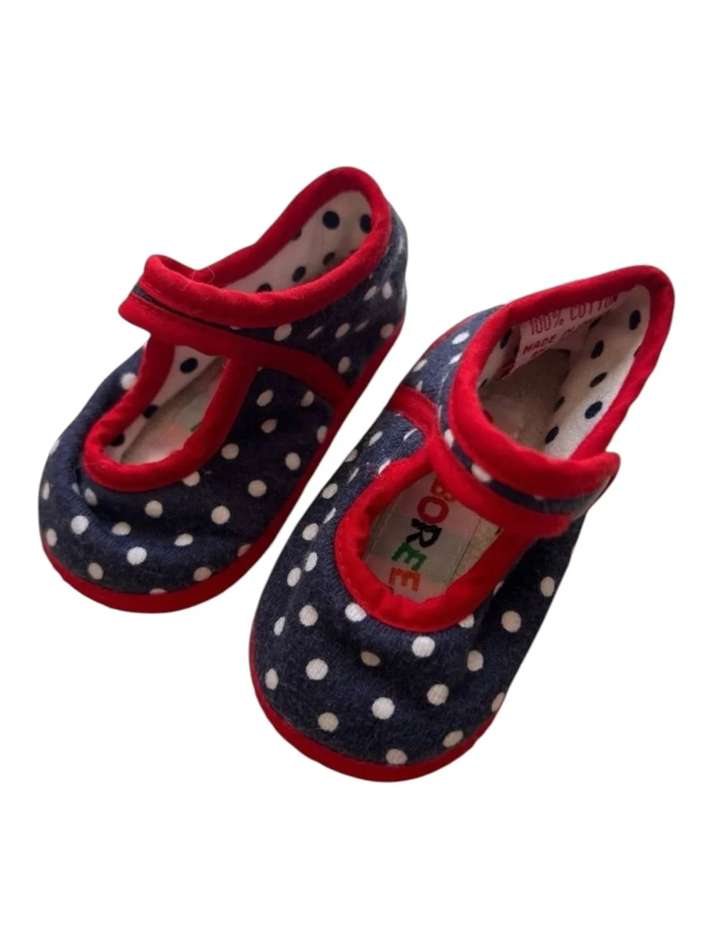 Vintage Gymboree Polka Dot Baby Booties